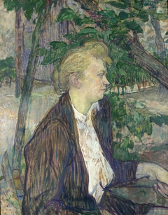 Woman Seated in a Garden by Henri de Toulouse-Lautrec