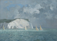 Yachts off the Needles, Isle of Wight by Norman Wilkinson