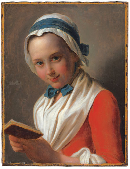Young Woman with Bonnet, White Shawl, and Book, known as “The Virtuous Girl"
