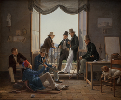 A Group of Danish Artists in Rome by Constantin Hansen