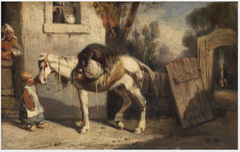 A Horse with Child Holding Reins by Alexandre-Gabriel Decamps