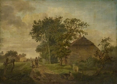 A Road by a Cottage by Johannes Cornelis Haccou