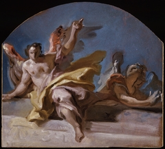A Study for Two Angels on a Balustrade by Carlo Carlone