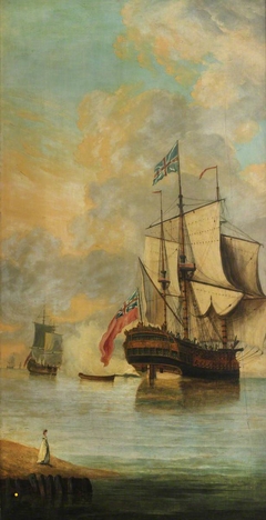 An English flagship saluting by Monamy Swaine