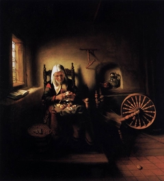 An Old Woman Peeling Apples by Nicolaes Maes