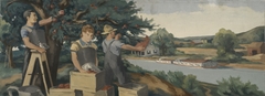 Apple Pickers (mural study, Clyde, New York Post Office) by Thomas Donnelly