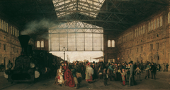 Arrival of a train at Vienna northwest-station by Karl Karger