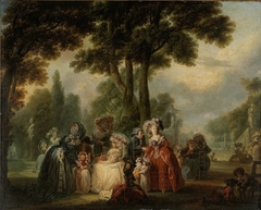 Assemblée dans un parc by François-Louis-Joseph Watteau
