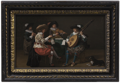 Binnenhuis met muzikanten by Nicolaes de Giselaer