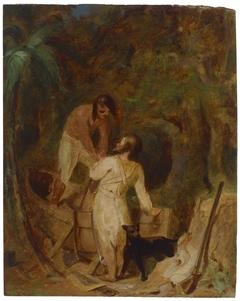 Boat Building by Robinson Crusoe and Friday by Thomas Sully