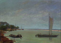Boat with sails up by Władysław Ślewiński