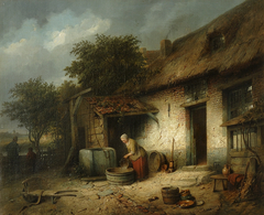 Boerderij by Ferdinand de Braekeleer the Elder