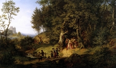 Bridal Procession in a Spring Landscape by Adrian Ludwig Richter