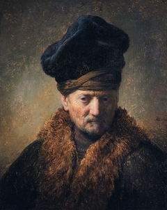 Bust of an Old Man in a Fur Cap by Rembrandt