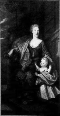 Charlotte Maria Leidecker (1695-1746). Echtgenote van Joan van Riebeeck, met een kind by Mattheus Verheyden