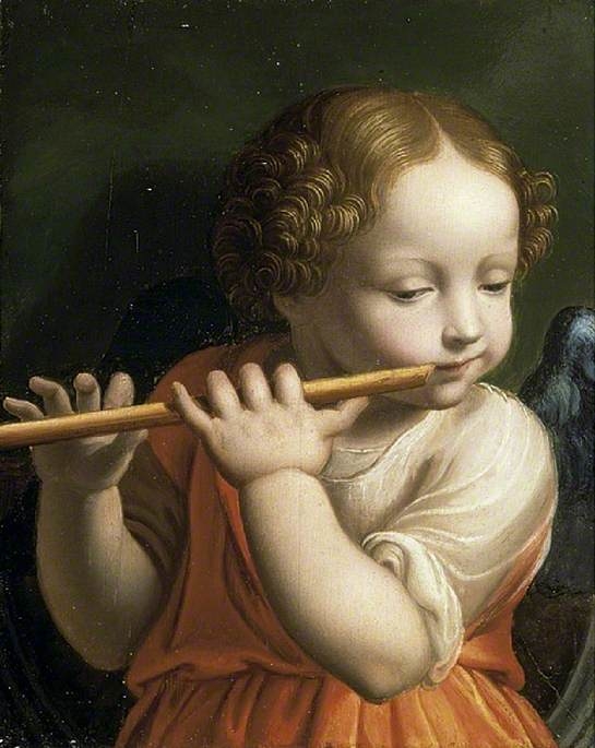 Child Angel playing a flute