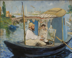 Claude Monet painting in his studio
