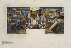 Cotton Growing, Manufacture and Export (mural study, Dardanelle, Arkansas Post Office) by Ludwig Mactarian