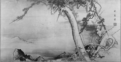 Cranes and Pine Trees in a Landscape by Kanō Hōgai