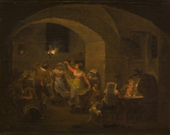 Dancing scene in an Italian Inn by Aleksander Lauréus