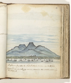 De Blauwe berg over de stad Batavia te zien van de Rheede by Jan Brandes