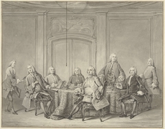 De regenten van het chirurgijnsgilde te Amsterdam in 1756 by Tibout Regters