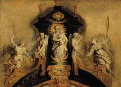 Design for the crowning of the high altar of the Church of the Jesuits in Antwerp (now St. Carolus Borromeus) by Peter Paul Rubens
