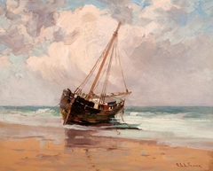 Double-Anchored Vessel, Approaching Storm by Charles Edwin Lewis Green