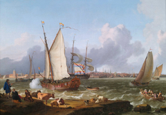 Dutch ships on the roadstead of Emden