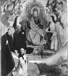 Epitaph des Jakob Udemann mit der Fürbitte Christi und Mariae vor Gottvater by Master of the Holy Kinship the elder