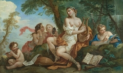 Érato jouant la sérénade pour Thalia, Euterpe et Melpomène
