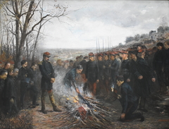 Étienne Dujardin-Beaumetz - Le général Lapasset brûlant ses drapeaux by Henri-Charles-Etienne Dujardin-Beaumetz