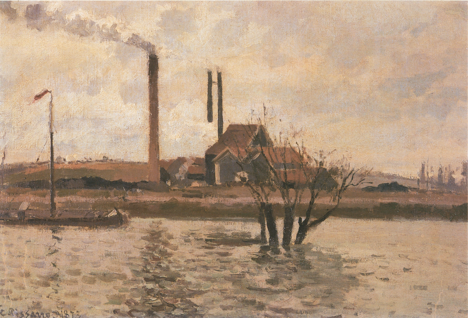 Factory at Sr Ouen-l'Aumône, the Flood of the Oise