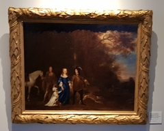 Familieportret met Hendrick de Sandra, Margaretha Tortarolis en Anne Maria De Sandra vergezeld door twee pages by anonymous painter