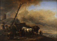 Fish Dealers on the Shore by Philips Wouwerman