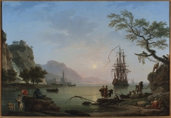 Fishing port at dawn (Morning) by Joseph Vernet