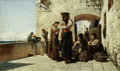 Fishmongers in Lerici (1874 version) by Telemaco Signorini