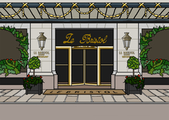 Front entrance Hotel Le Bristol Paris. Drawn in Photoshop Elements. by Peter de Wit