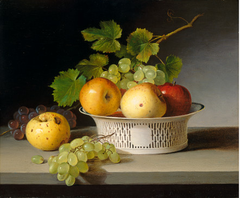 Fruit Still Life with Chinese Export Basket by James Peale