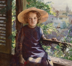 Girl on the balcony by Marie-Louise Bion