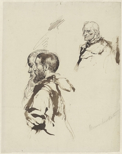 Groep van twee figuren en een oude mannenkop by Herman Frederik Carel ten Kate