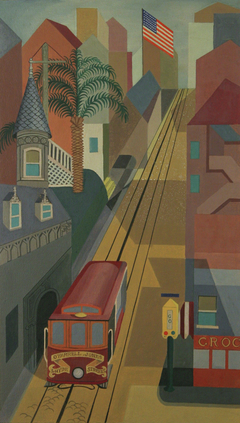 Hyde Street Trolley by Hilaire Hiler
