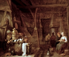 Interior of a farmhouse by Hendrik Martenszoon Sorgh
