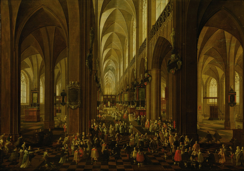 Interior of the Cathedral of Our Lady of Antwerp (Archduke Leopold Wilhelm received by the clergy)