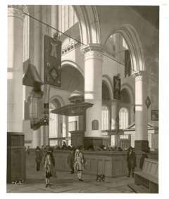 Interior of the Oude Kerk in Delft by Hendrik van Streek