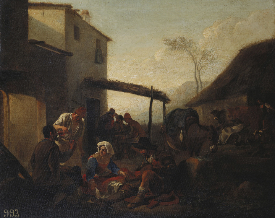 Italian Peasants outside a Tavern