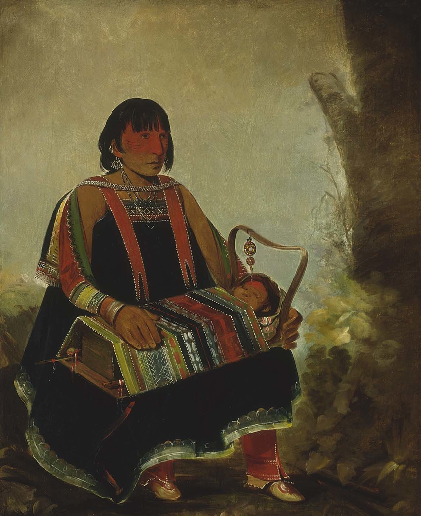 Jú-ah-kís-gaw, Woman With Her Child in a Cradle