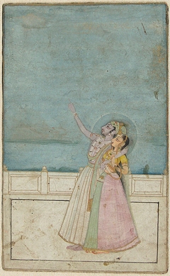 Krishna and Radha on a Terrace by Anonymous