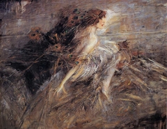 La Marquise Luisa Casati avec des plumes de paon by Giovanni Boldini