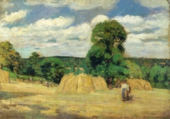 La moisson à Montfoucault by Camille Pissarro